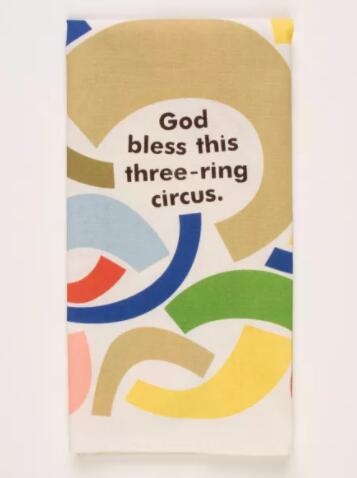 Three-Ring Circus Dish Towel